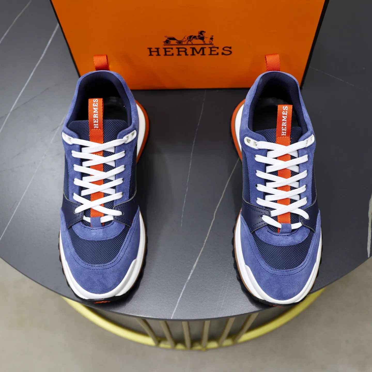 Men's shoes: 462💰🎬【Hermès】Official website synchronization Counter quality French Paris catwalk style Simple and classic Imported original fabric Original outsole Size (size): 38-44